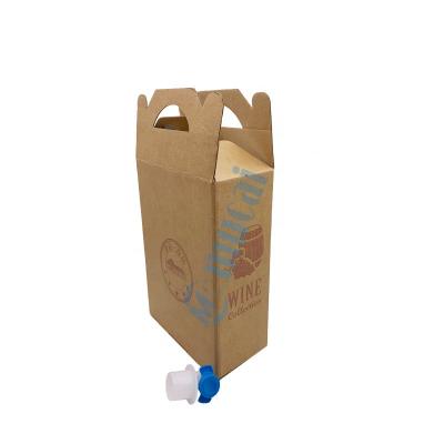 China Recycled Materials Customized Paper Box Made Of 2L 3L Cardboard For Wine Juice Packaging for sale