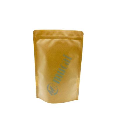 China Recyclable Custom Design Brown Kraft Paper Stand Up Zipper Top Bag 13*21 for sale