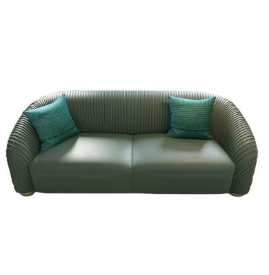 China Luxury Modern Storage Sofa Nappa Leather Upholstered Sofa 3-Seater Sofa for sale