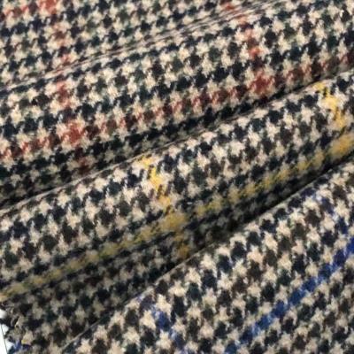 China Wicking 30% Wool 620g/m Melton Wool Fabric For Coats Single Faced Houndstooth Wool Fabric for sale