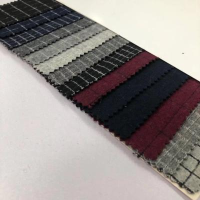 China Spring And Autumn Wicking Single Sided Knitt 40W 600g/m Check Cloth Check Wool Fabric For Men's Wear for sale