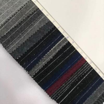 China Spring And Autumn Wicking Single Sided Knitt 40W 600g/m Stripe Fabric Check Wool Fabric For Men's Wear for sale