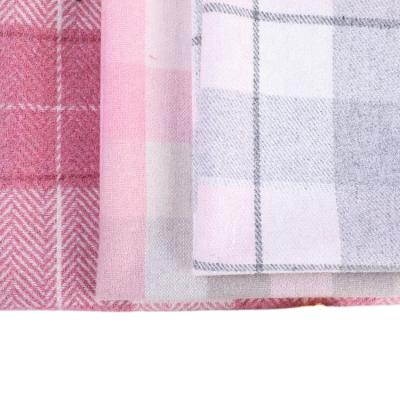 China Wicking 260gsm 30-50% Wool Fabric Plaid Light Wool Flannel Girly Pink Fabric for sale