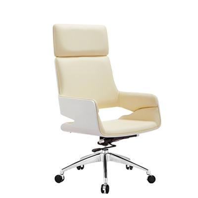 China China Wholesale Trade Adjustable Modern Luxurious Genuine Leather Executive Office White Chair (Height) for sale