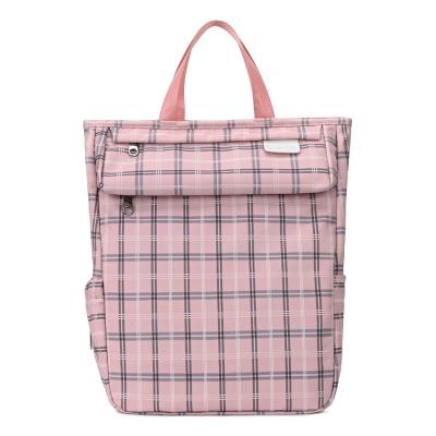 China New Anti-theft Plaid Printing Mommy Diaper Backpack Travel Baby Diaper Bag Diaper Bag for sale