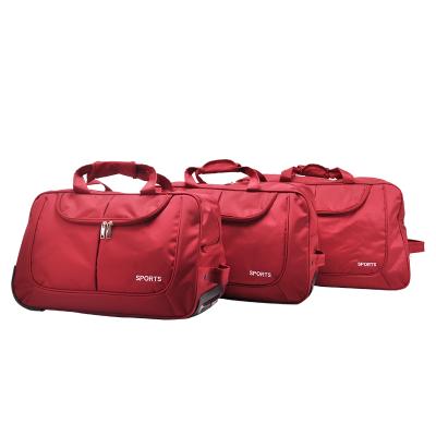 China Hot Selling Cheap Fashion Polyester Material 3 Piece Trolley Duffel Bag Travel Set for sale