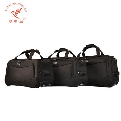 China Fashion Style Nylon Material Two Wheeled Trolley Comfortable High Quality Duffel Bag for sale