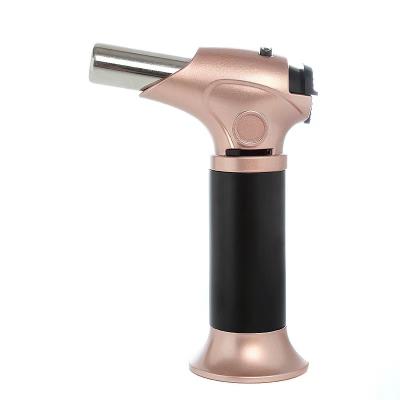 China Silicone/METAL Butane Torch Cooking Torch with Safety and Adjustable Flame,Refillable Kitchen Torch for Baking,BBQ,Cooking for sale