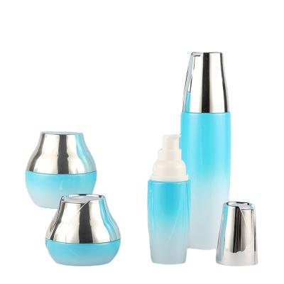 China Custom Cosmetic Packaging Cosmetic Opaque Glass Hair Cream Jars Essential Oil Dropper Bottle 50g Set for sale