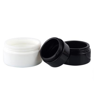 China Popular Personal Care Black/White 50g Glass Cosmetic Ceramic Jar For Face Cream Glass Cream Jar Frosted 30ml Black/White for sale