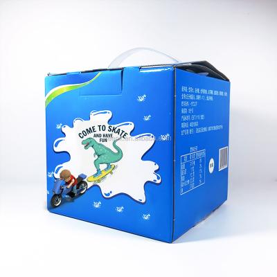 China China Supplier Disposable Paper Ice Cream Box, Ice Cream Paper Packaging Box With Handle for sale