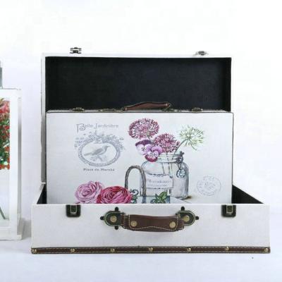 China Recycled Materials Portable Faux Leather Travel Suitcase Also As Gift Box In Special Day for sale