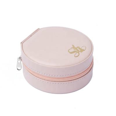 China Durable Shiny Round Organizer Travel Jewelry Storage Women Jewelry Case for sale