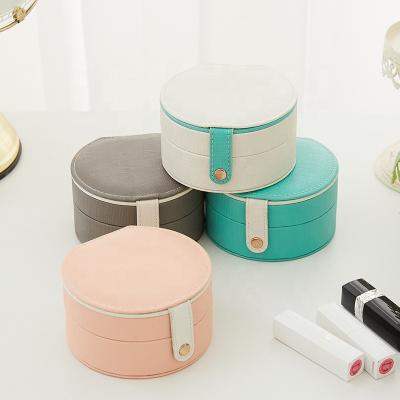 China Hot Sale Travel PU Leather Jewelery Package Jewelry Portable Storage Case Small Jewelry Boxes for sale