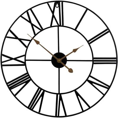 China Wholesale Hot Selling Antique Style Design Living Room Bedroom Wall Metal Clock Decoration With 1AA Battery for sale