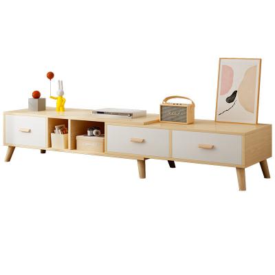 China Good Quality Extension Type Combination Of Tea Table Nordic Style Contracted Solid Wood TV Cabinet for sale