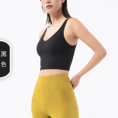 China 2021 Designs Breathable Breathable Padded Sports Bra Wholesale Sports Bra With Low Back Custom Knitting Bra Microfiber Seamless Sport for sale