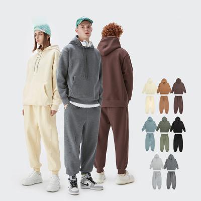 China Anti-wrinkle small, medium, large, and 350G grams, heavy, plush, retro solid color hoodie, gaiters, casual pants, suit for sale