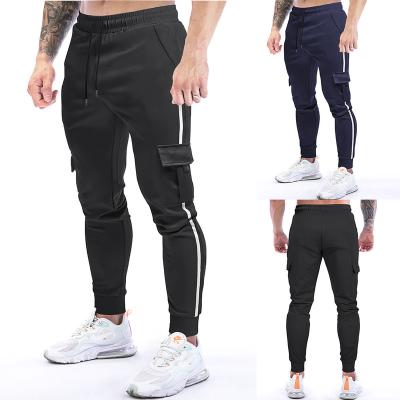 China Quicksell eBay Foreign Trade Men's Sports Side Stripping Pants Anti-wrinkle Shapes Multi Pocket Big Guards Casual Pants K805 for sale