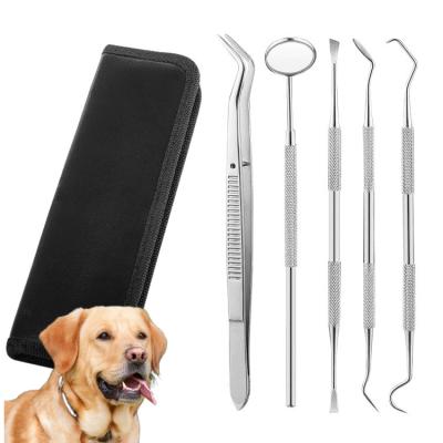 China Viable Pet Teeth Cleaning Dental Tools Kit Dental Instrument Plaque Remover Dental Oral Care Kit For Dogs for sale