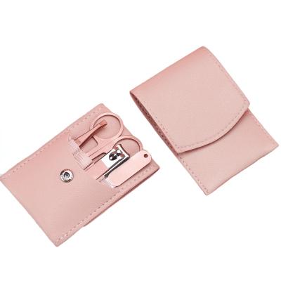 China Finger Nail+Foot Toes+Eyebrow Manicure Set For Girls 4Pcs Rose Gold French Manicure Set Manicure Set for sale