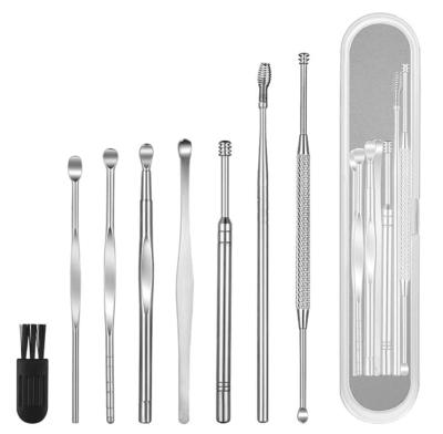 China Ear Ear Pick Tool Boxed Portable Ear Curette and Ear Wax Set Earwax Removal Set 8-Piece for sale