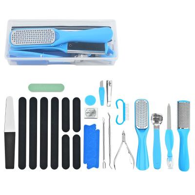 China Toenail Toenails Professional 23 in 1 Foot Care Tool Kit Pedicure Callus Remover Pedicure Tool Kit High Quality Tools for sale