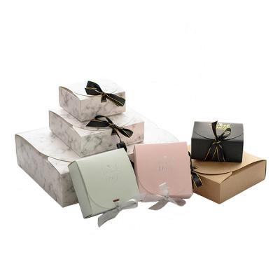 China Factory Customized Wholesale Recyclable Recycle Printed Kraft Paper Boxes With Ribbon for sale