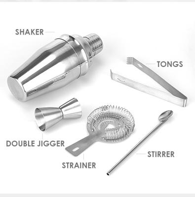 China Disposable Stainless Steel Cocktail Shaker Mixer Wine Martini Boston Shaker Bar Tools 550ML/750ML For Bartender Drink Party for sale