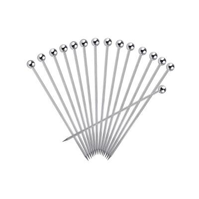 China 4.3 Inch 15PCS Sustainable Christmas Metal Martini Cocktail Biboquet Spits Toothpicks Picks For Drinks for sale