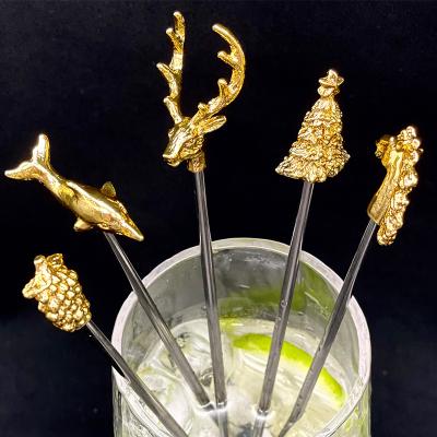 China Viable Custom Logo Stainless Steel Cocktail Stirrer Metal Drink Stirrers Mixing Sticks Stirrers for Wedding Guest for sale