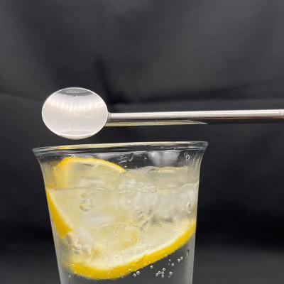 China Hot Selling Promotional Drinking Tool Stainless Steel Spoon With Straw Star Working Spoon With Reusable Straw And Straw Spoon Bag for sale