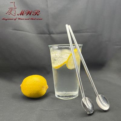 China 304 Stainless Steel 304 Stainless Steel Spoon Straws Sustainable Drinking Spoon Silver Drinking Straws for sale