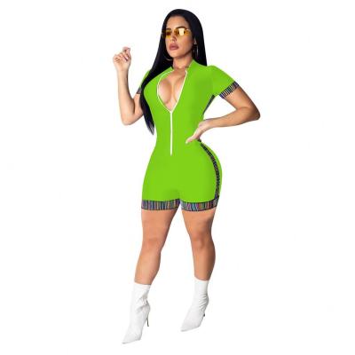 China Anti-wrinkle Autumn Casual Women&'s Wear Two-tone Jumpsuit Overalls For Zipper Romper One Piece Jumpsuit for sale