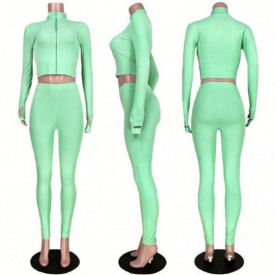 China 0081101 2020 Autumn Wholesale Turtle Neck Solid Color Women's Anti-pilling Jogging Suits Women Two Piece Tracksuits Set Women's Team 2 Piece Set for sale