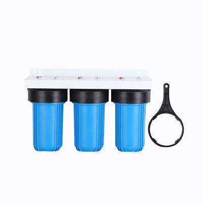 China Easy Operation Customized 3 Stage PP Water Filter 10inch 20inch High Pressure Blue Water Filter Large for sale