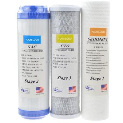 China Cheapest household 5mic pp CTO GAC filter cartridge filter for home use undersink reverse osmosis system for sale