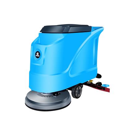 China Hotels Walk Behind Automatic Scrubber Sweeper Scrubber Equipment Hand Push Floor Cleaning Machine for sale