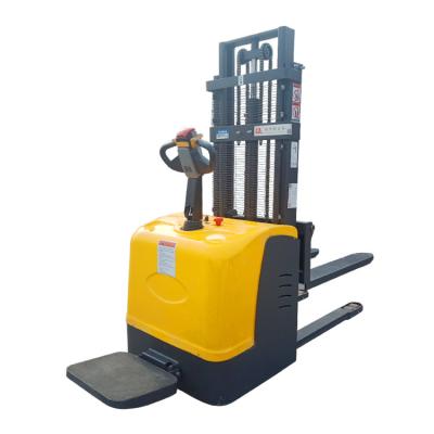 China Full Hotels Electric Pedestrian Stacker Truck Forklift Straddle Jack Operated Pallet Stacker for sale