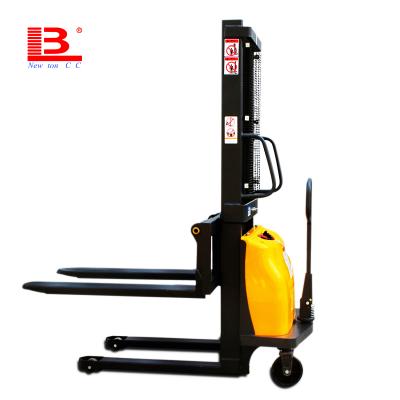 China Newton Hotels Semi Electric Forklift 2ton Pallet Stacker Battery Manual Forklift Truck Electric Stacker for sale