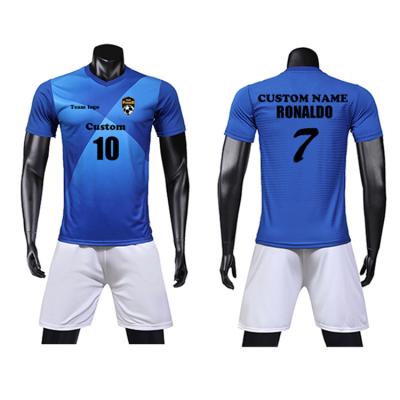 China Breathable Accept Customized Blue Rugby Football Wear Uniform Wear For Men for sale