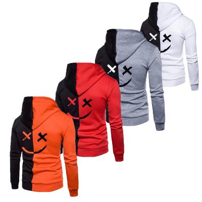 China 2021 Breathable Hot Sale Color Block Hoodie For Men Fashion Streetweat Sweater Smile Face Sweatshirt Joggers Hooded Sweater for sale