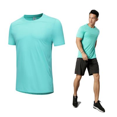 China Compression Breathable Mens Running T-shirt Shorts Sleeves Custom Logo Sport T-shirt Workout Quick Dry Jogging Shirt For Men for sale