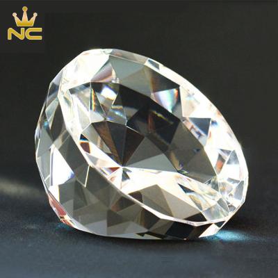 China Beautiful China White Faceted Diamond Cut Crystal Glass Paperweight for Business Gifts for sale