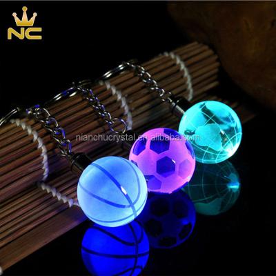 China China World Globe Key Chain LED Soccer Key Light Key Chain Crystal Ball Keychain For Men Gifts for sale