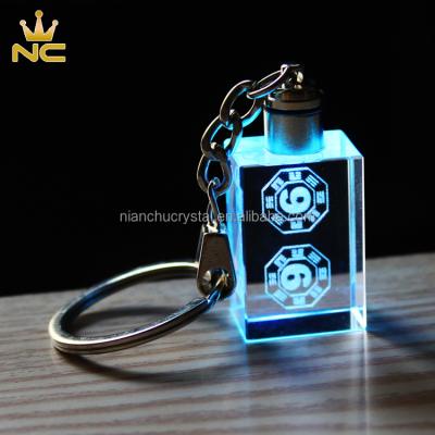 China China Cheap 3D Laser Engraving Custom Glass Blank Crystal Keychain Crystal Key Chain for sale