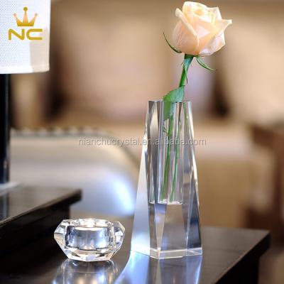 China China Crystal Glass Flower Vase For Simple Clear Cheap Wedding Artwork Flower Arrangements for sale