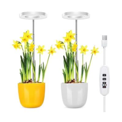 China Seed Starting LED To Grow Light 25W USB 5V USB Growth Lamp Full Spectrum Timing Light Telescopic Dry Sufficiency White Seedling Lamp for sale