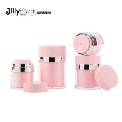 China Personal Care / Cosmetic Pink LPI Pump Screen Printing 15ml 30ml 50ml 50ml 100ml Pink Airless Pump Bottle for sale