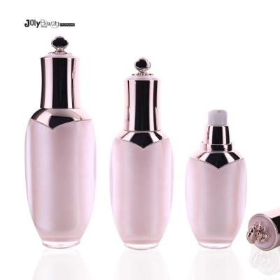 China Pink Matte Beauty Plastic Acrylic Lotion Bottle Color Cosmetic Container 30ml 50ml 80ml for sale